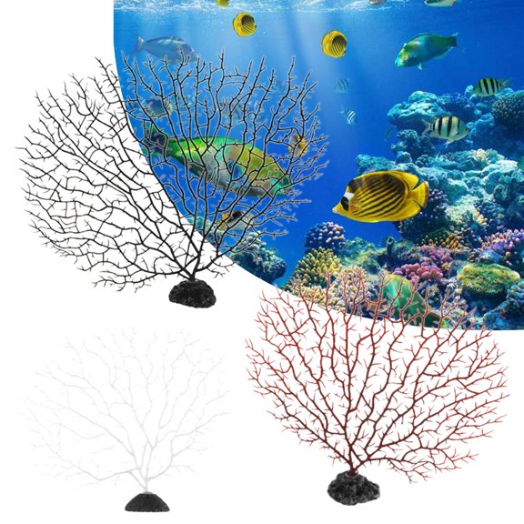 Mdesiwst Lifelike Coral Decorative Reusable Practical Artificial Peacock Coral Tree for Fishes