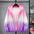 thumbnail image 1 of Mdesiwst Men Sun Protection Coat Outdoor Jacket Winproof Anti-UV Thin Breathable Quick Dry Gradient Contrast Color Hooded Long Sleeves Zipper Closure Men Jacket, 1 of 7