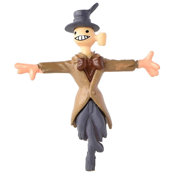 Mdesiwst Mini Scarecrow Multi-color Grinning Face Wear-resistant Ornamental Rustic Scarecrow Decor for Succulents