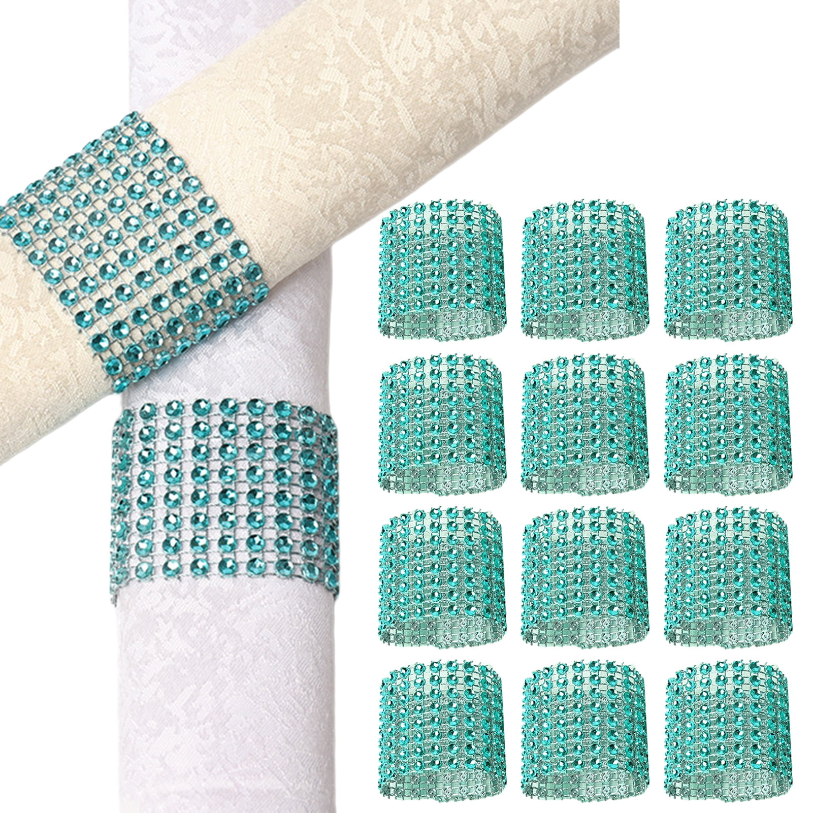 Mdesiwst Napkin Ring Napkin Buckle Set 50pcs Shiny Fastener Tape for