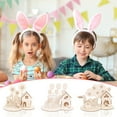 thumbnail image 1 of Mdesiwst Ornament Material Package Easter Day DIY Wooden House Rabbit Flower Figurine 3D Puzzle Easy Completion Entertainment Decoration Ornament Material Bag, 1 of 5
