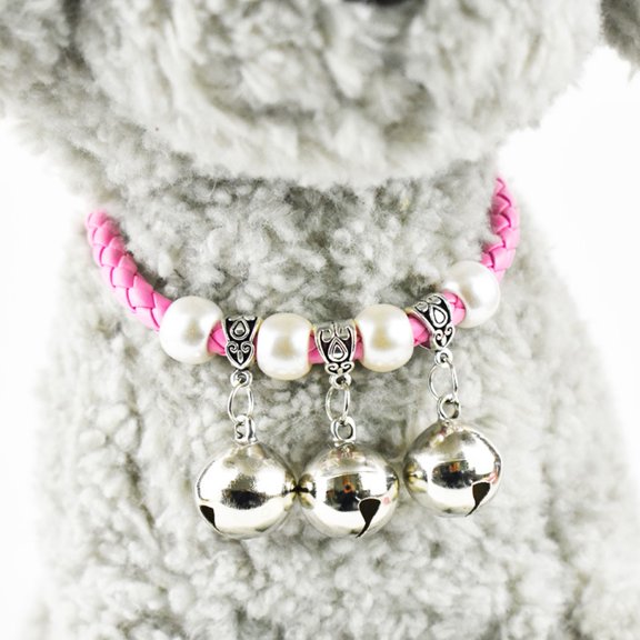 Mdesiwst Pet Collar Pet Neck Circle Adjustable Cats Dogs Necklace with Removable Bell Pendant