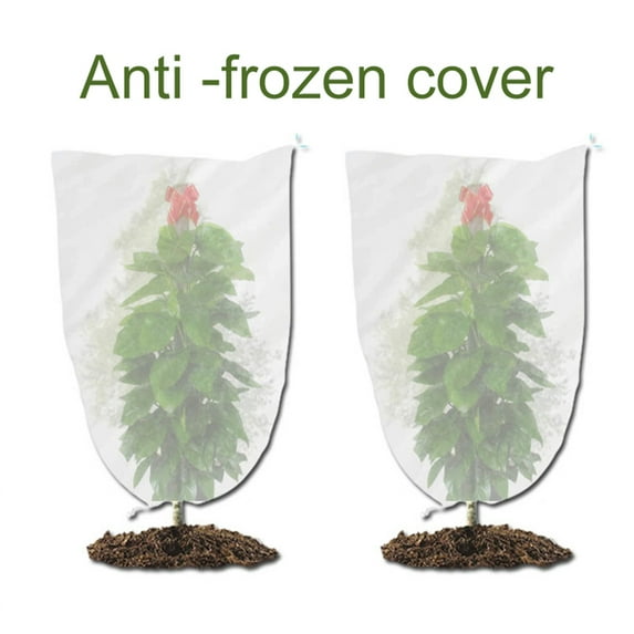 Mdesiwst Plant Cover Drawstring Design Keep Warmth Non-Woven Fabric Winter Fruit Tree Against Cold Frost Protection Cover for Courtyard