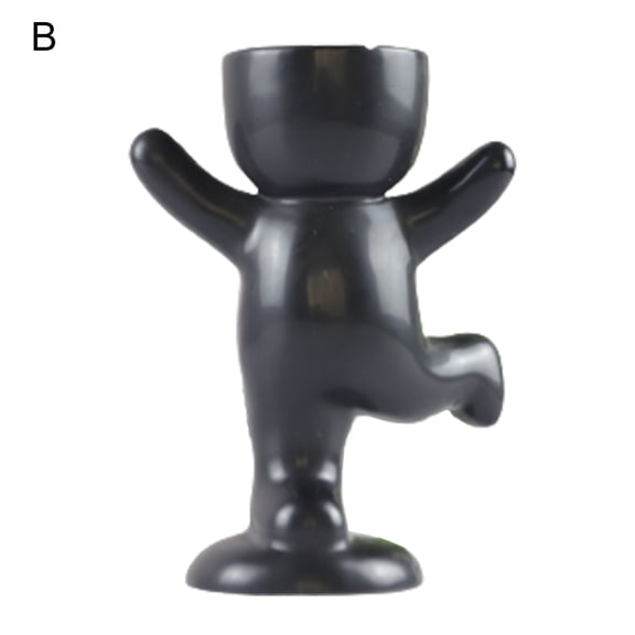 Mdesiwst Planter Pot Eye-catching Shatterproof Ceramic Dancing Cartoon Human Statue Flower Pot for Home