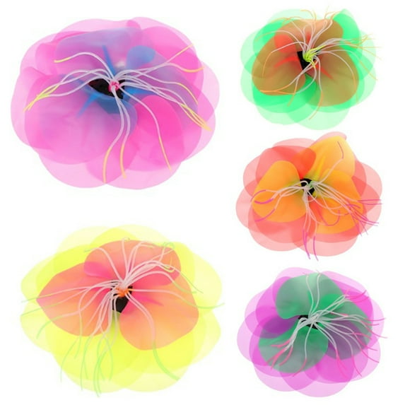 Mdesiwst Simulation Fluorescent Flower Fish Tank Decor Colorful Lotus Aquarium Ornaments