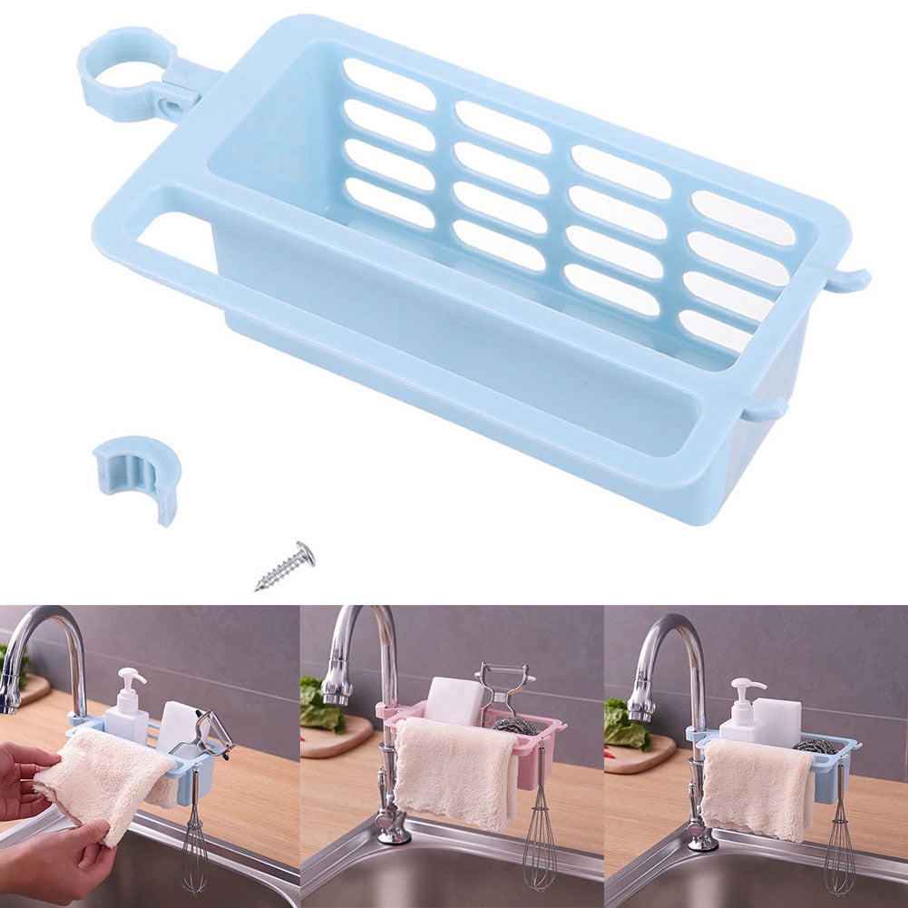 Mdesiwst Sponge Sink Sponge Caddy, Plastic Detachable Hanging Faucet ...