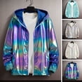 thumbnail image 1 of Mdesiwst Spring Autumn Bright Colorful Sunscreen Jacket Men Hooded Long Sleeve Pockets Jacket Zipper Placket Men Coat Streetwear, 1 of 7