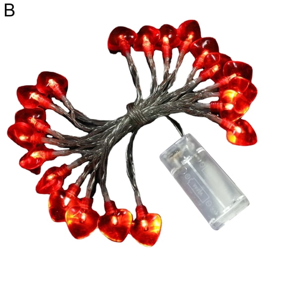 Mdesiwst String Light Exquisite Waterproof Creative Red Heart Shaped LED Fairy Lamp Holiday Decoration for Wedding