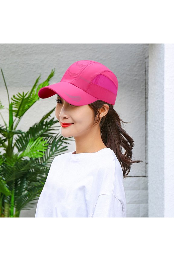 Summer Geometric Letter Print Extended Brim Adjustable Baseball Hat Men Women Sports Running Sunscreen Visor Mesh Patchwork Sun Hat