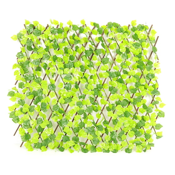 Mdesiwst Telescopic Fence Retractable Realistic Wood Fake Leaf Simulation Fence for Balcony