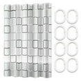 thumbnail image 1 of Mdesiwst Tub Shower Curtain, Wrap Around Clear Shower Curtain Liner with 8 Hook PEVA Extra Wide Bathtub Curtain for Bathroom Vintage Freestanding Tub 47.24"W x 70.87"L, 1 of 8