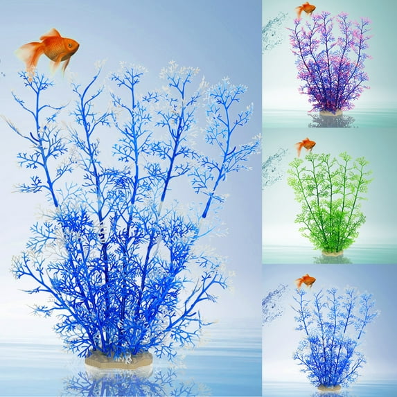 Mdesiwst Water Grass Miniature Decor Accessories Vivid Color Simulation Coral Tree Ornament for Aquarium