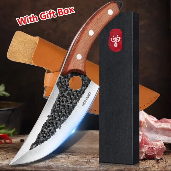 Mdhand Viking Chef'S Knife Japanese Kitchen Butcher Boning Knife Meat Cleaver