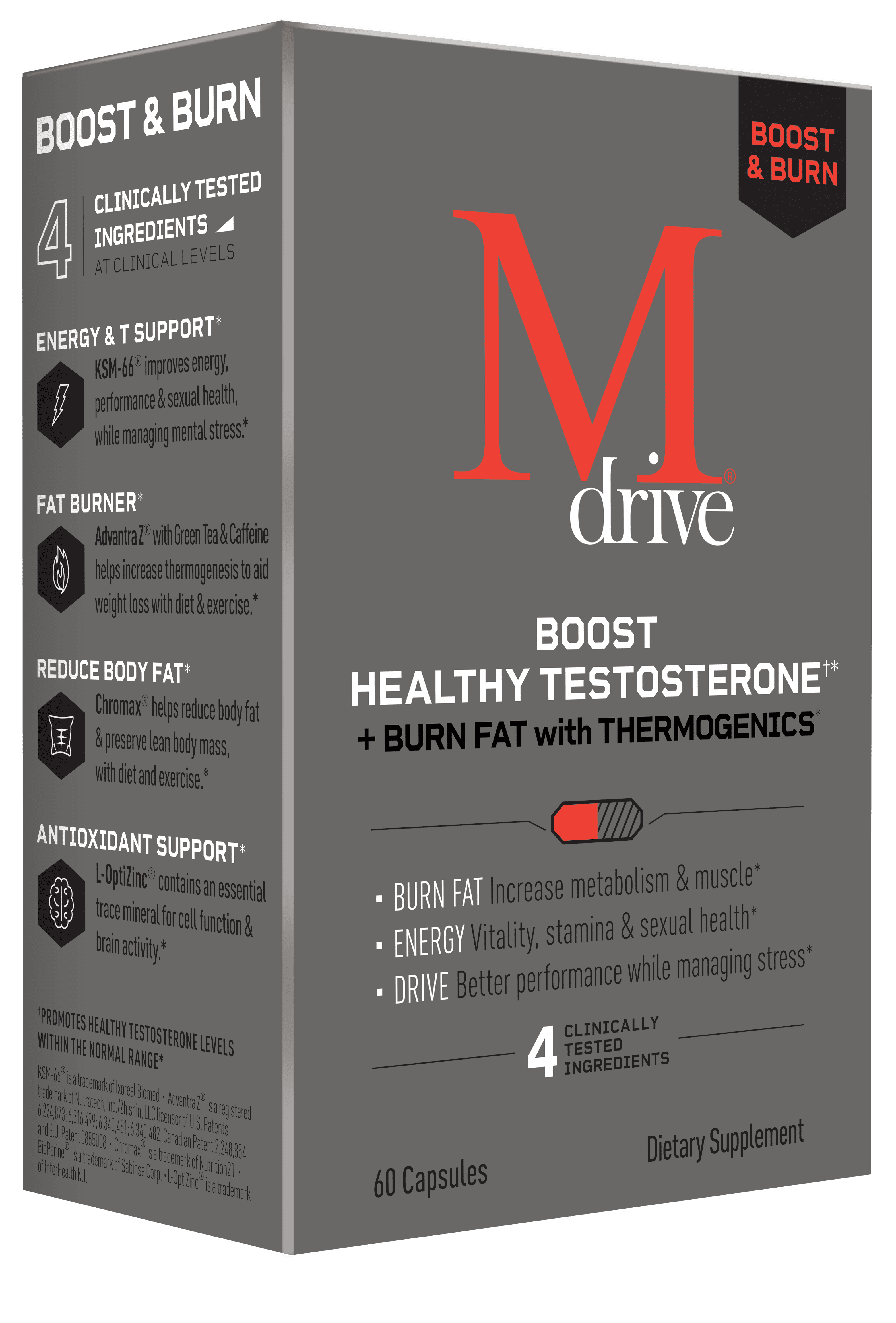 Testosterone Booster And Fat Burner Together Mdrive Boost and Burn Testosterone Booster and Fat Burner for Men