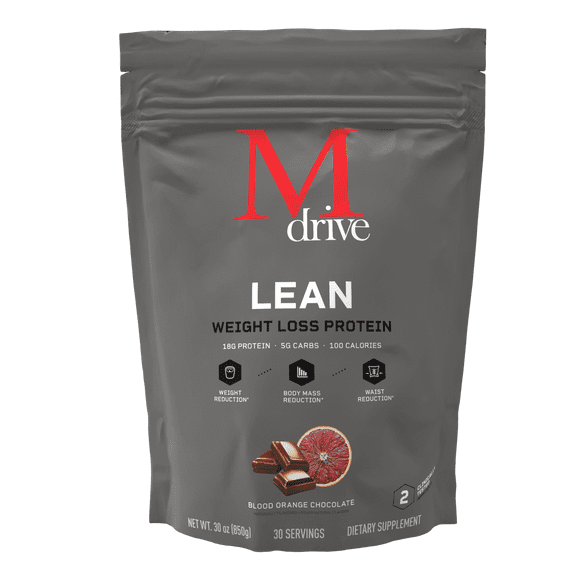 Mdrive Lean for Men, Protein Powder for Supporting and Preserving Lean Muscle Mass, Enhancing Body Composition, Reducing Waist and Hip Circumference, Blood Orange Chocolate Flavor, 30 Servings, 30oz
