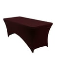 thumbnail image 1 of Mds Pack of 10 Rectangular Stretch 4ft Spandex Table Cover Tablecloths for Wedding - Burgundy, 1 of 5