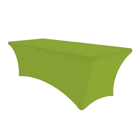 Mds Pack of 15 Rectangular Stretch 6ft Spandex Table Cover Tablecloths for Wedding - Apple Green