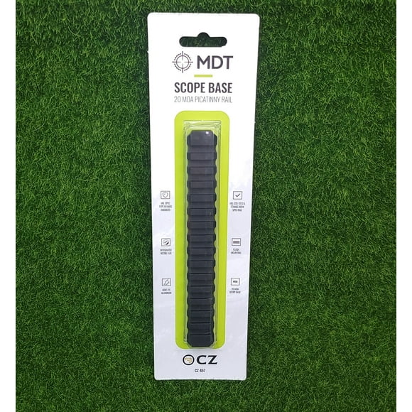 Mdt Sporting Goods Inc 20 Moa Picatinny Scope Base, Mdt 104488blk Rails Pic Scp Bs 20moa Cz457 Blk