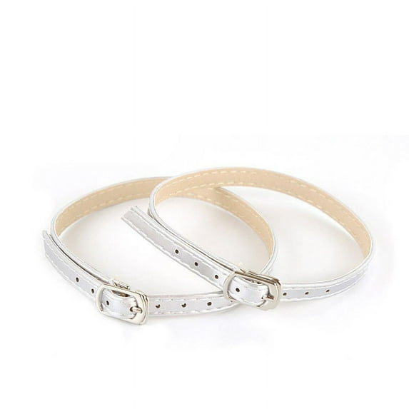 Mduoduo 1 Pair Detachable Shoe Heels Buckle Belt,Women's Removable Ankle Strap Pumps Decors,Elastic Band Shoe Buckle Belt Anti Slip Shoe Strings Belt for Heels,Silver