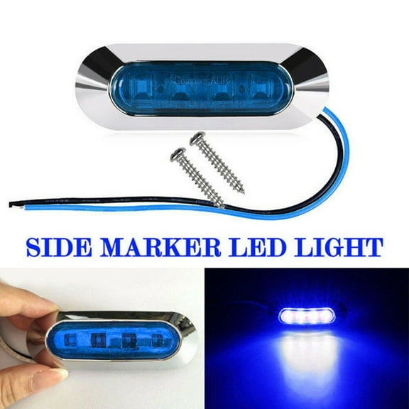 Mduoduo 12-24V Car Marker Stroboscope Blinking Blue Warning Light 4 LED Clearance Side Marker Truck Trailer Van Lights Waterproof Lamp Car Accessories