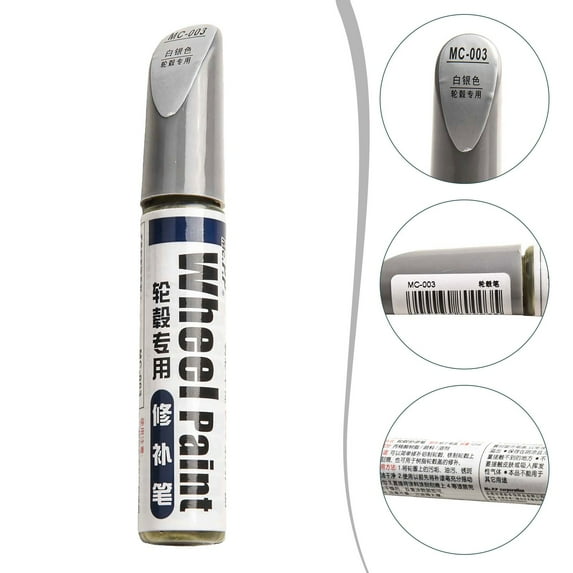 Mduoduo 12ml Car Wheel Repair Paint Alloy Wheel Touch Up Pen Repair Paint W/Brush Curbing Scratch Maker Tool Rim Auto Refinishing Marker Car Accessories