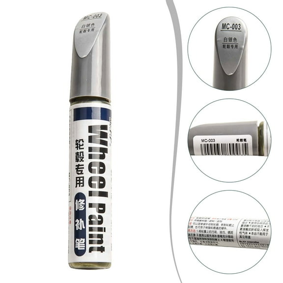 Mduoduo 12ml Car Wheel Repair Paint Alloy Wheel Touch Up Pen Repair Paint W/Brush Curbing Scratch Maker Tool Rim Auto Refinishing Marker Car Accessories