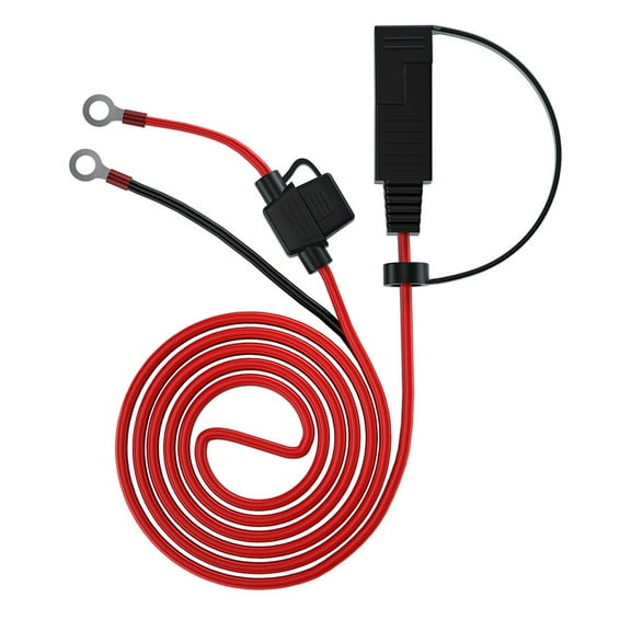 Mduoduo 1PC 16AWG New Motorcycle Battery SAE Power Cable To Ring Power Cable Terminal Connector Extension Cord 12-24V Black Red Blue Car Accessories