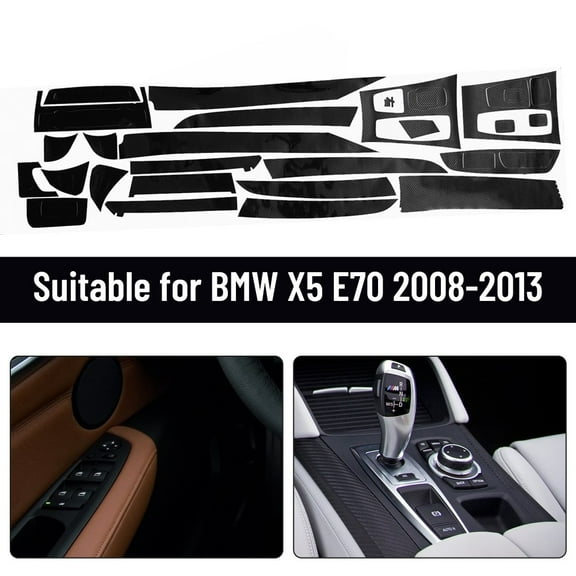 Mduoduo 1Set Interior Glossy Carbon Fiber Wrap Trim Decal Car Sticker For BMW X5 E70 2008-2013 Right-Hand Drive Car Accessories Car Accessories