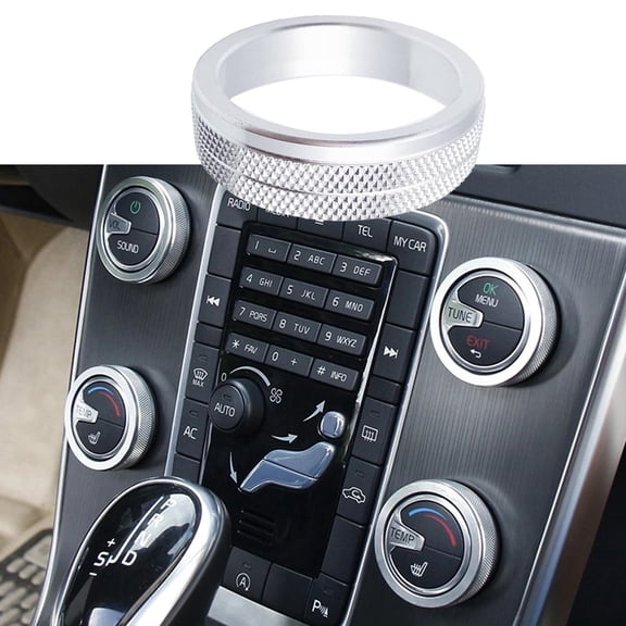 Mduoduo 1pcs Air Condition Radio Knob Rings AC Control Switch Decorative Ring Cover For Volvo XC60 2011-14 For V40 2013-14 For S80 12-14 Car Accessories