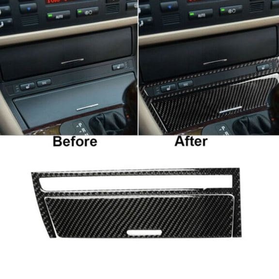 Mduoduo 2pc Car Interior Central Strip Covers Decor Trim For BMW Old 3 Series E46 1998-2005 Replacement Black Adhesive Type Accessories Car Accessories