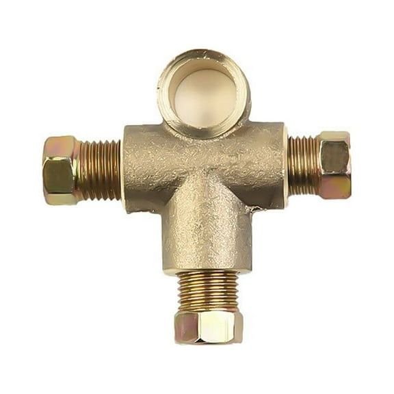 Mduoduo 3-Way Brake T Piece Tee Union with 3 Male Nuts Short M10 Metric Fitting for 3/16" Brake Pipe 10mm Car Truck Parts Brake Line Connector