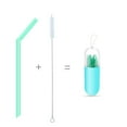 thumbnail image 1 of Mduoduo Bent Drinking Silicone Straws Reusable Foldable Portable with Cleaning Brush, 1 of 9