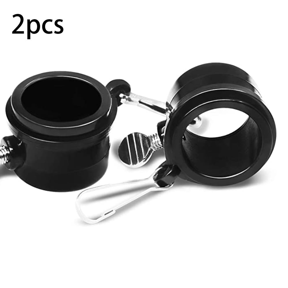 Black Plastic Adjustable Flagpole Rings with Clips - 2 Pcs