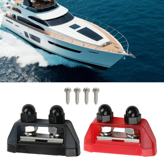 Mduoduo M10 2 pcs Dual Stud Bus Bar 12-48V Power Distribution Block Holder 100A DC MAX Car Accessories