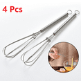 thumbnail image 1 of Mduoduo Mini Whisks,4 Pcs Small Stainless Steel Balloon Wire Whisk Set,Whip Mix Stir Beat,Silver, 1 of 11