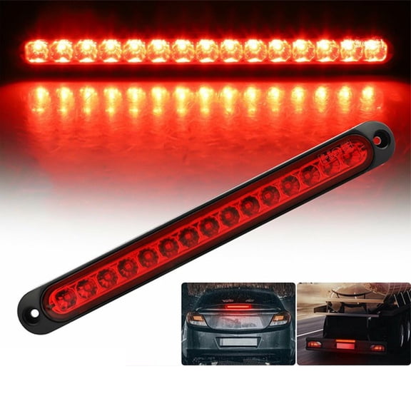 Mduoduo Red Auto Automatic 15LED 12V High Installation Third 3rd Brake Stop Taillights Lamp Universal LED Tail Light With 2 Screws Nuts Car Accessories