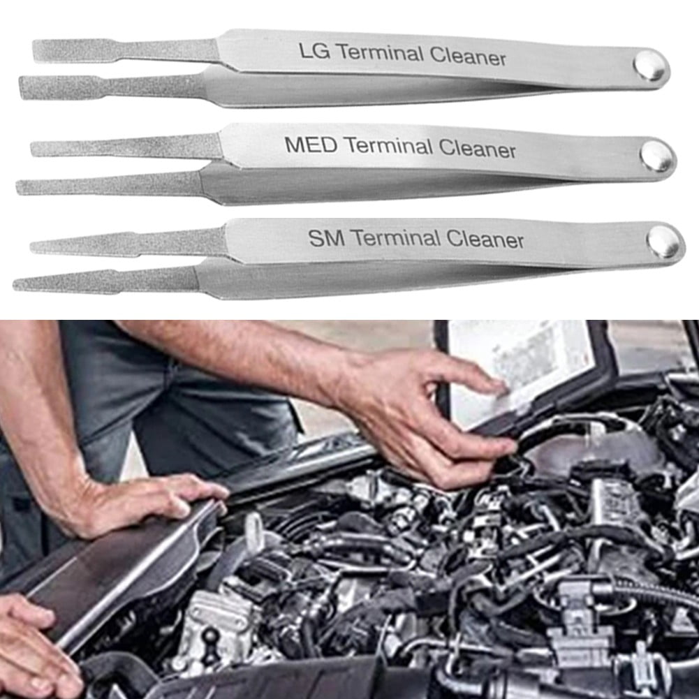 3-Piece Terminal Cleaner Set For Automotive Electrical Connectors – Metal Abrasive Tools