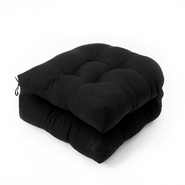 Mduoduo U-shaped Cushion Sofa Cushion Rattan Chair Black Cushion Terrace Cushion for Outdoor Indoor 2 Pcs