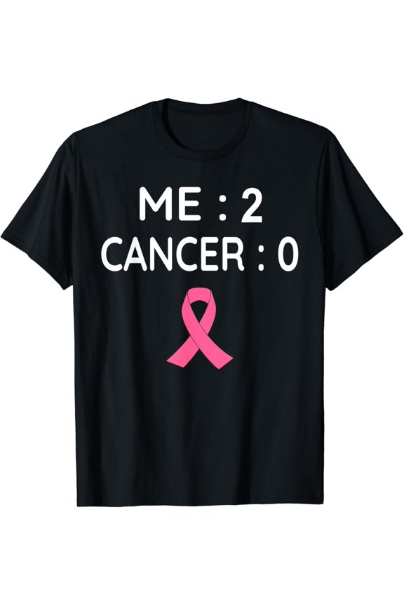 Me 2 Cancer 0 Breast Cancer Awareness Pink Ribbon T-Shirt