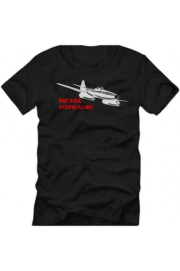 Me 262 Schwalbe WWII German Fighter Jet Aviation Men's Graphic T-Shirt Black