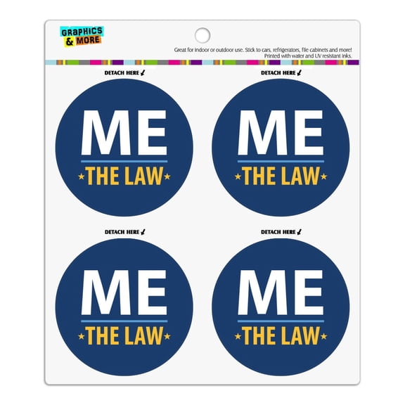Me Above the Law Refrigerator Fridge Locker Vinyl Circle Magnet Set
