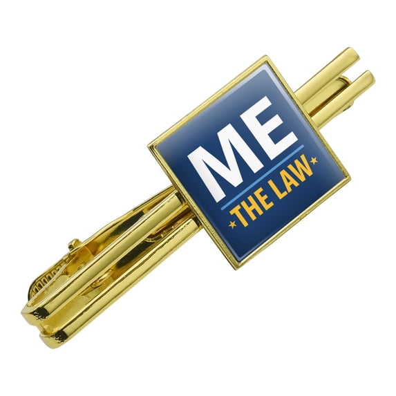 Me Above the Law Square Tie Bar Clip Clasp Tack- Silver or Gold