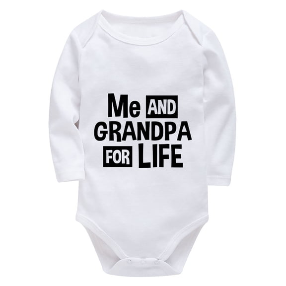 Me And Grandpa For Life Newborn Clothes for Girls Long Sleeve Cute Newborn Boy Outfits White Baby Girl Hospital Outfit