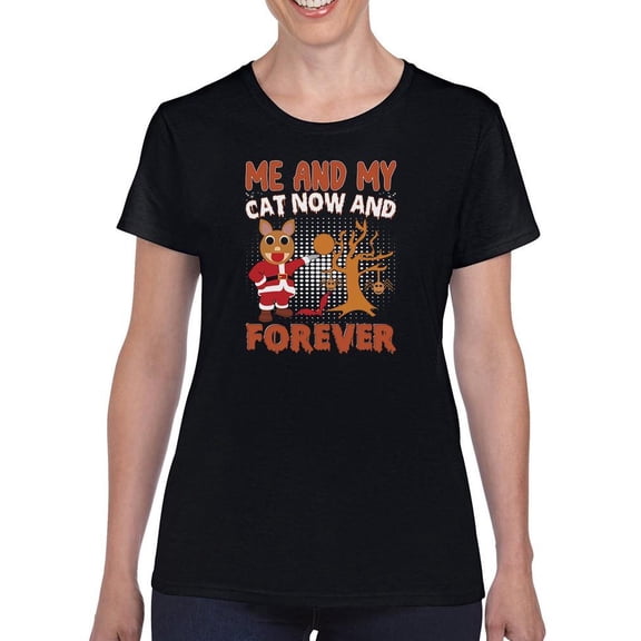 Me And My Cat Forever T-Shirt Women -Image by Shutterstock, Female 4X-Large