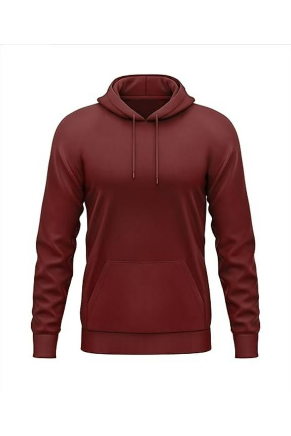 Men's & Big Men's Fleece Pullover Hoodie, Small - Maroon