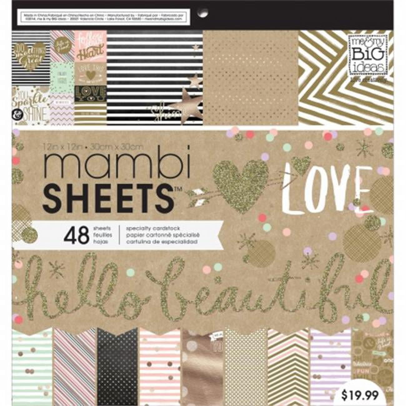 Me & My Big Ideas PADX272 Mambi Paper Pad 12''X12'' 48/Pkg-Gold Rush