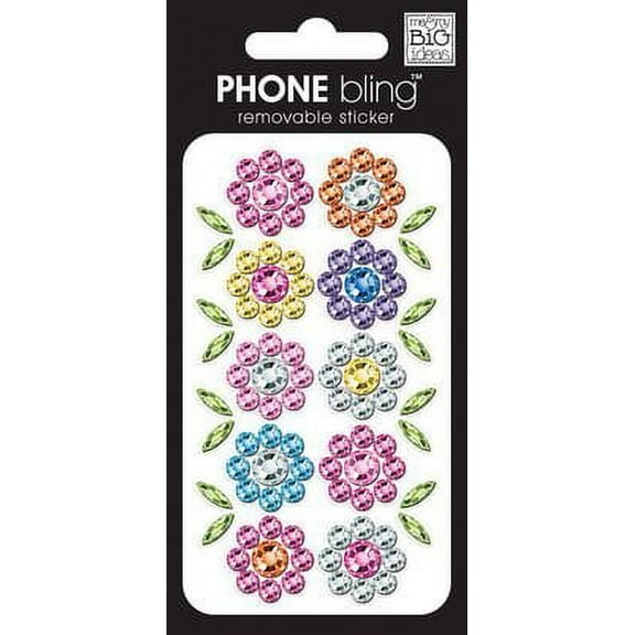 Me & My Big Ideas Phone Bling Removable Cell Phone Embellishment, Multi Flowers
