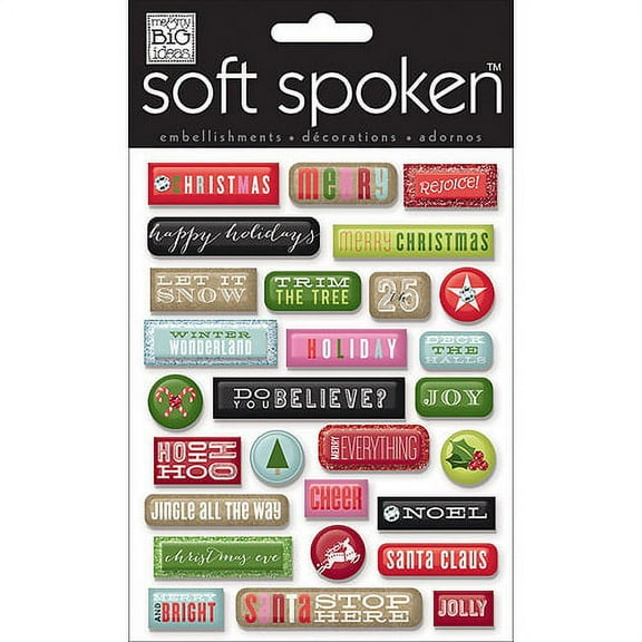 Me My Big Ideas Soft Spoken Themed Embellishments Merry Pebbles