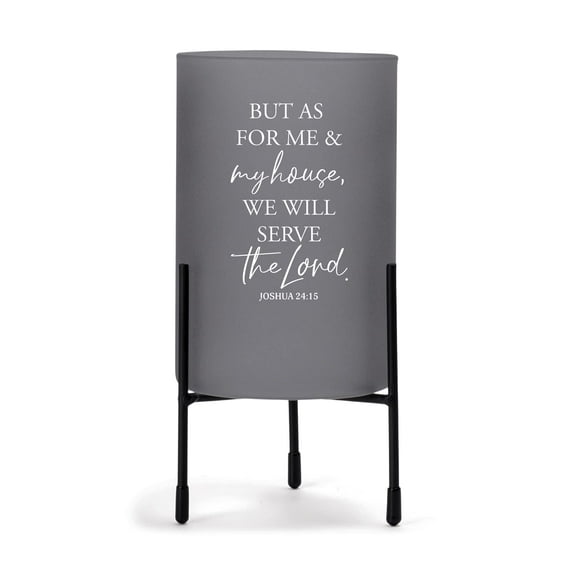Me My House Serve Lord Charcoal Grey 8 x 4 Glass Hurricane Candle Holder