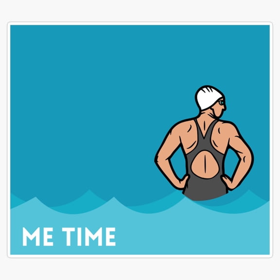 Me Time Swimming Relaxing Daily Pool Routine Slogan Sticker
